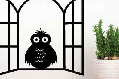 Intra απο ξύλο plywood 3mm-4mm πάχος – Λίμα κοπής με λέιζερ κουκουβάγια,  διακόσμηση τοίχου κουκουβάγιας Δίασταση  40x30 cm INTRAFABR-65017053