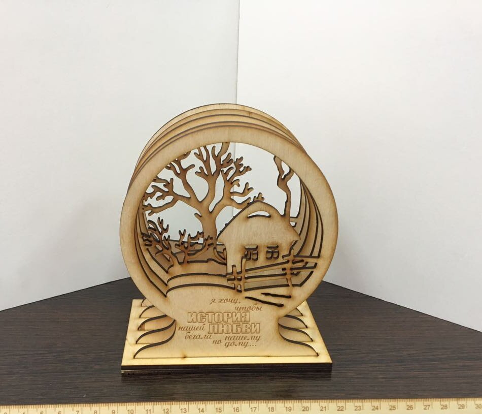 Intra απο ξύλο plywood 3mm-4mm πάχος - Διακόσμηση τραπεζιού με ξύλινες στρώσεις Δίασταση 30x30 cm Intraeaxys-r7vm20l7