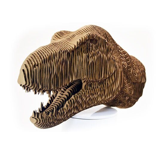 Intra απο ξύλο plywood 3mm-4mm πάχος - Tyrannosaurus Dinosaur T-Rex Head Layered Model Δίασταση 30x30 cm Intraeaxys-m1d68wl7