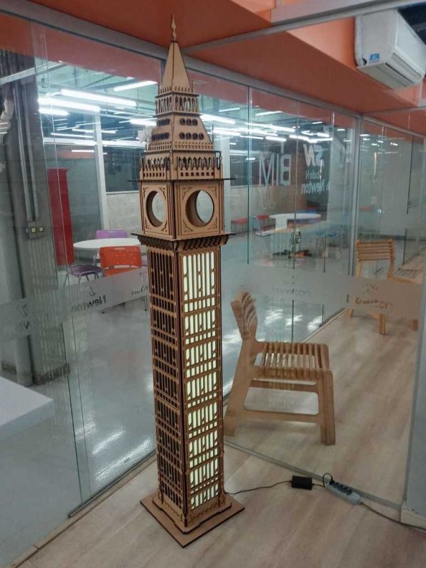 Intra απο ξύλο plywood 3mm-4mm πάχος - Big Ben 3D 2100mm Δίασταση 30x30 cm Intraeaxys-67wzz987
