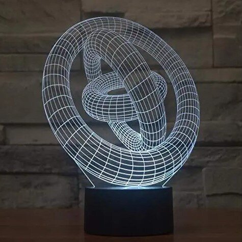 Intra απο ξύλο plywood 3mm-4mm πάχος - 3D Ring Night Light Illusion Lamp Δίασταση 20x20 cm Intraeaxys-67wlgnw1