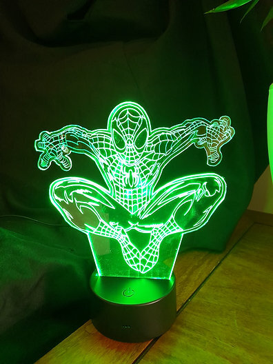 Intra απο ξύλο plywood 3mm-4mm πάχος - Spiderman 3D Illusion Lamp Δίασταση 20x20 cm Intraeaxys-m1d6zne7