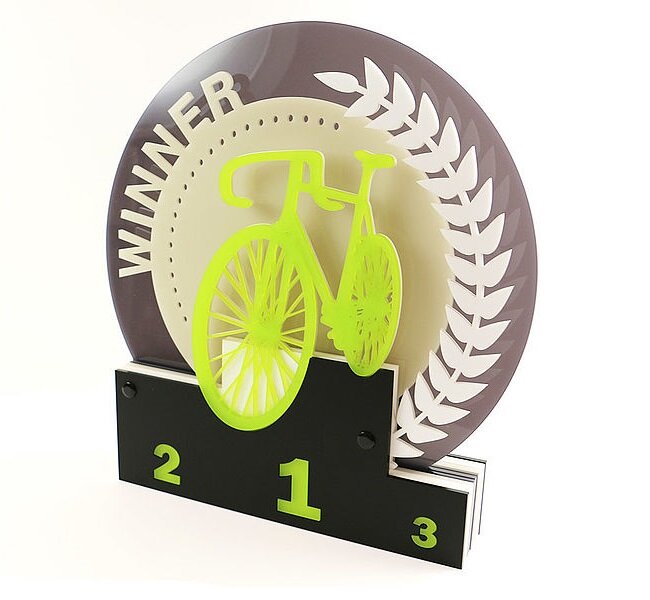 Intra απο ξύλο plywood 3mm-4mm πάχος - Αρχείο PDF Acrylic Cycling Trophy Δίασταση 20x20 cm Intraeaxys-51rrdd01