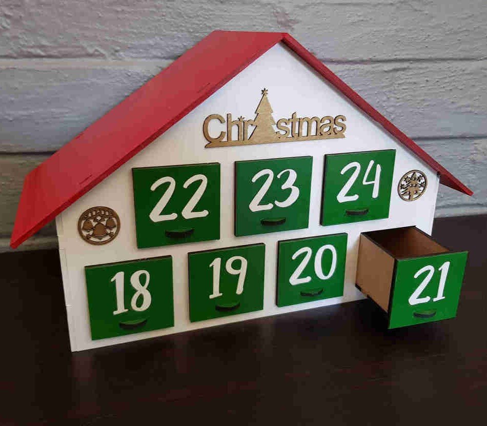 Intra απο ξύλο plywood 3mm-4mm πάχος - Advent Calendar House 3mm Δίασταση 40x50 cm Intraeaxys-joed33d1