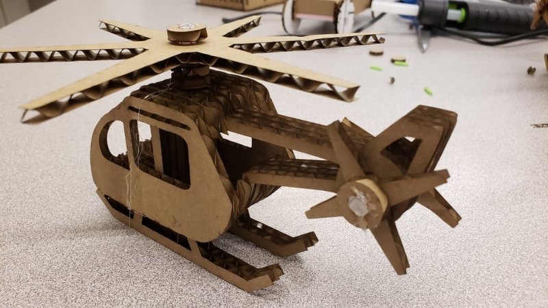 Intra απο ξύλο plywood 3mm-4mm πάχος - Glowforge Cardboard Copter Δίασταση 30x30 cm Intraeaxys-d1lmvjzo