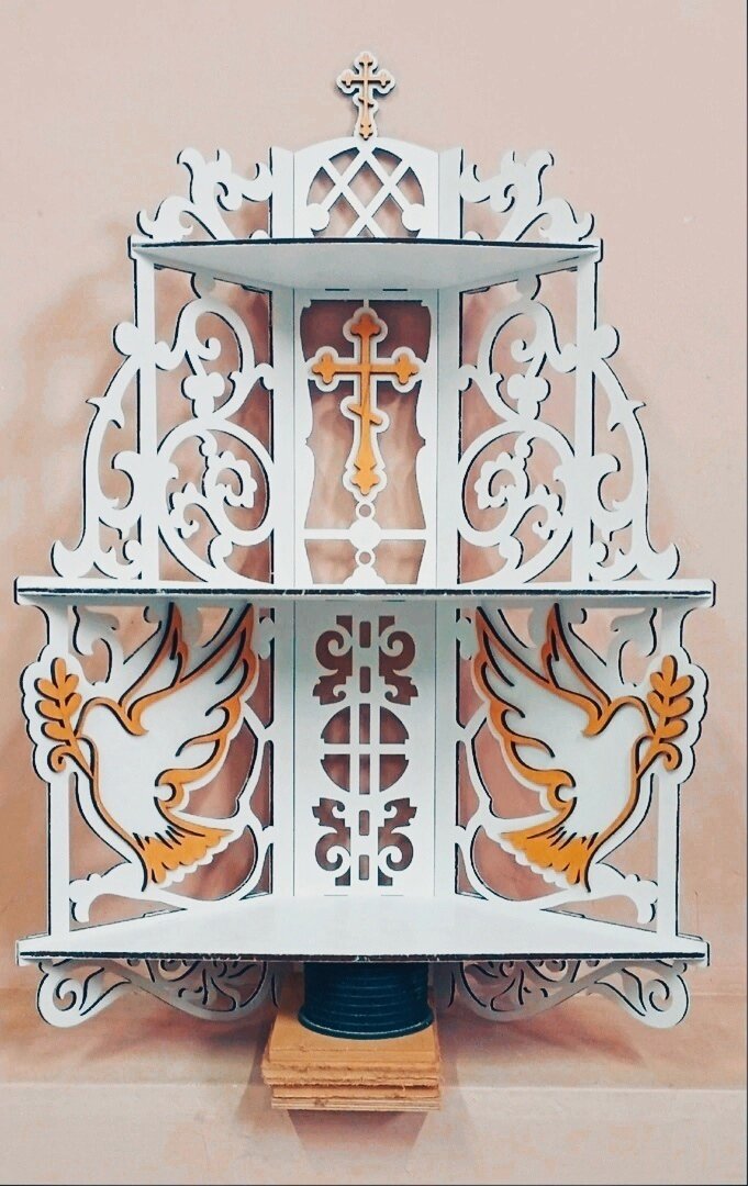 Intra απο ξύλο plywood 3mm-4mm πάχος - Ξύλινο ράφι τοίχου βωμού Δίασταση 30x30 cm Intraeaxys-e1gkzvyo