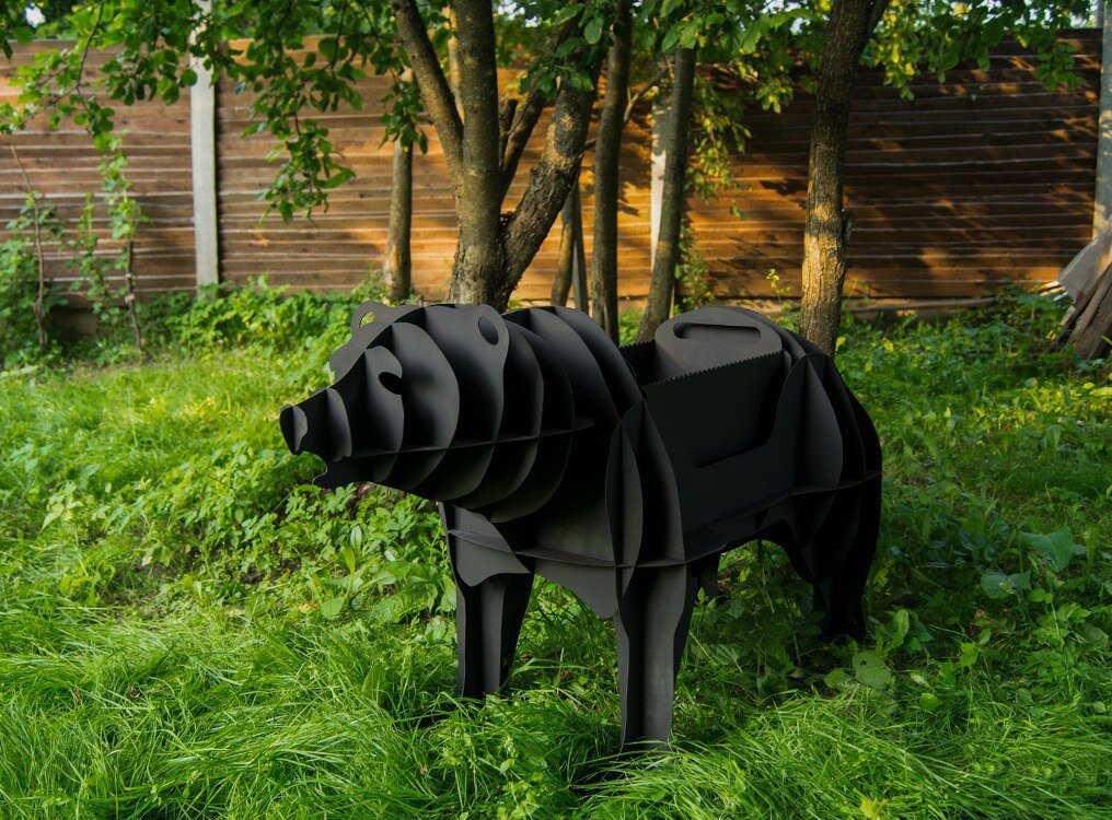 Intra απο ξύλο plywood 3mm-4mm πάχος - BBQ Grill Bear Plasma Cut Δίασταση 30x30 cm Intraeaxys-voq23gdo