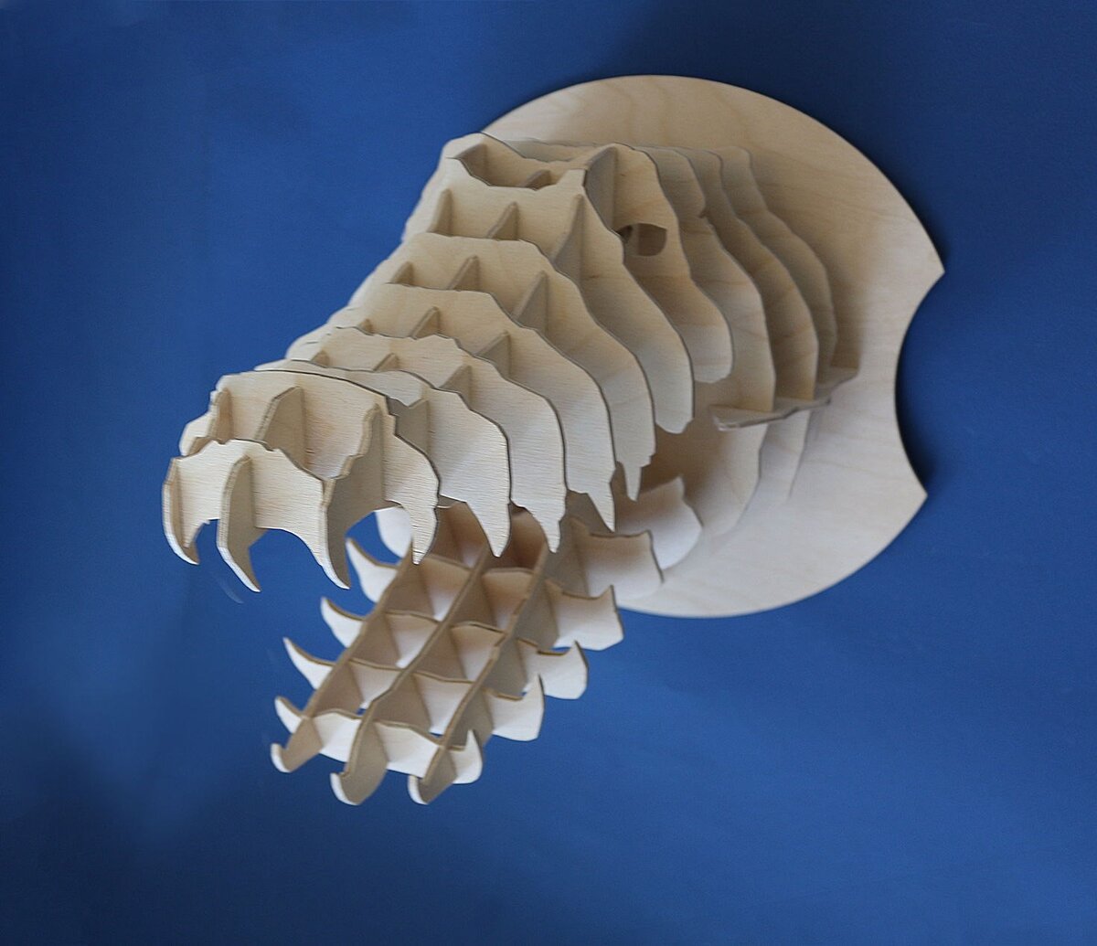 Intra απο ξύλο plywood 3mm-4mm πάχος - Βάση τοίχου Crocodile Head Δίασταση 30x30 cm Intraeaxys-075y6k3o