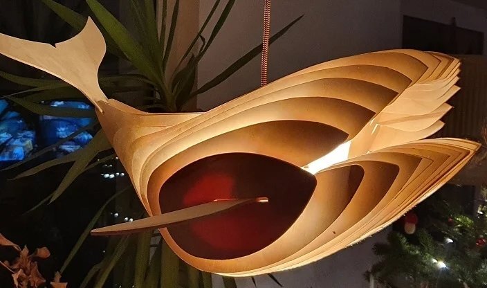 Intra απο ξύλο plywood 3mm-4mm πάχος - Λάμπα Φάλαινας Δίασταση 30x30 cm Intraeaxys-r1z0vmwo