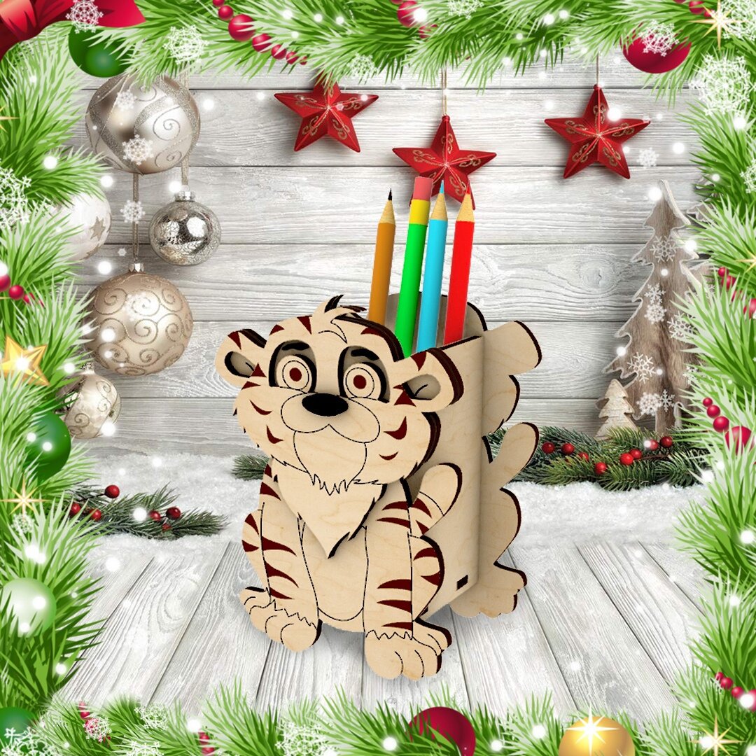 Intra απο ξύλο plywood 3mm-4mm πάχος - Τίγρη Έτος 2022 Μανδροθήκη Δίασταση 30x30 cm Intraeaxys-joedp5n1