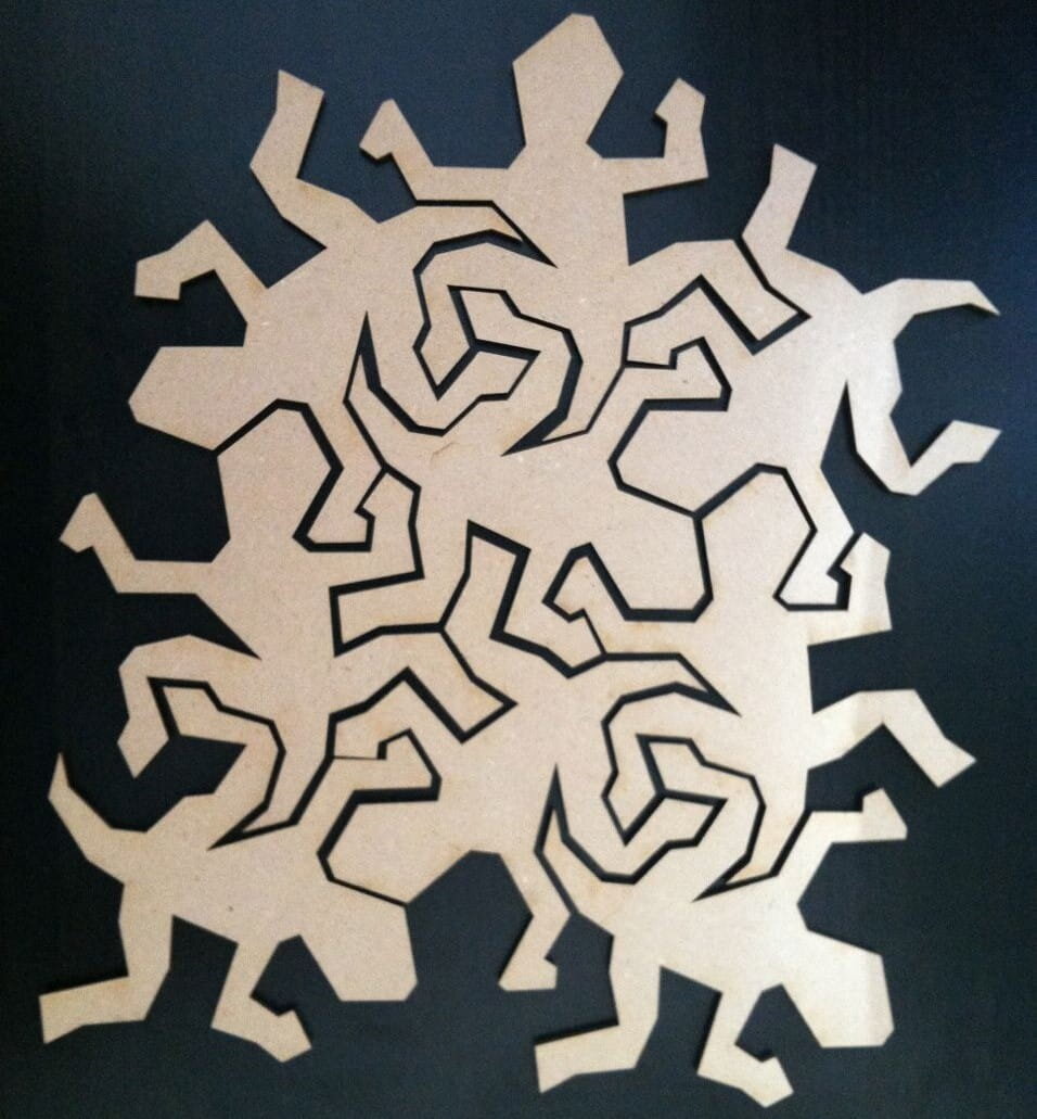 Intra απο ξύλο plywood 3mm-4mm πάχος - Tessellating Lizards Δίασταση 30x30 cm Intraeaxys-joed2q91