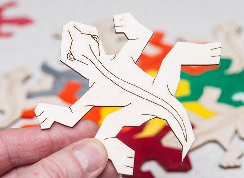 Σετ των 2 Intra απο ξύλο plywood 3mm-4mm πάχος - Escher Style Reptiles Δίασταση 25x30 cm Intraeaxys-ro6ye527