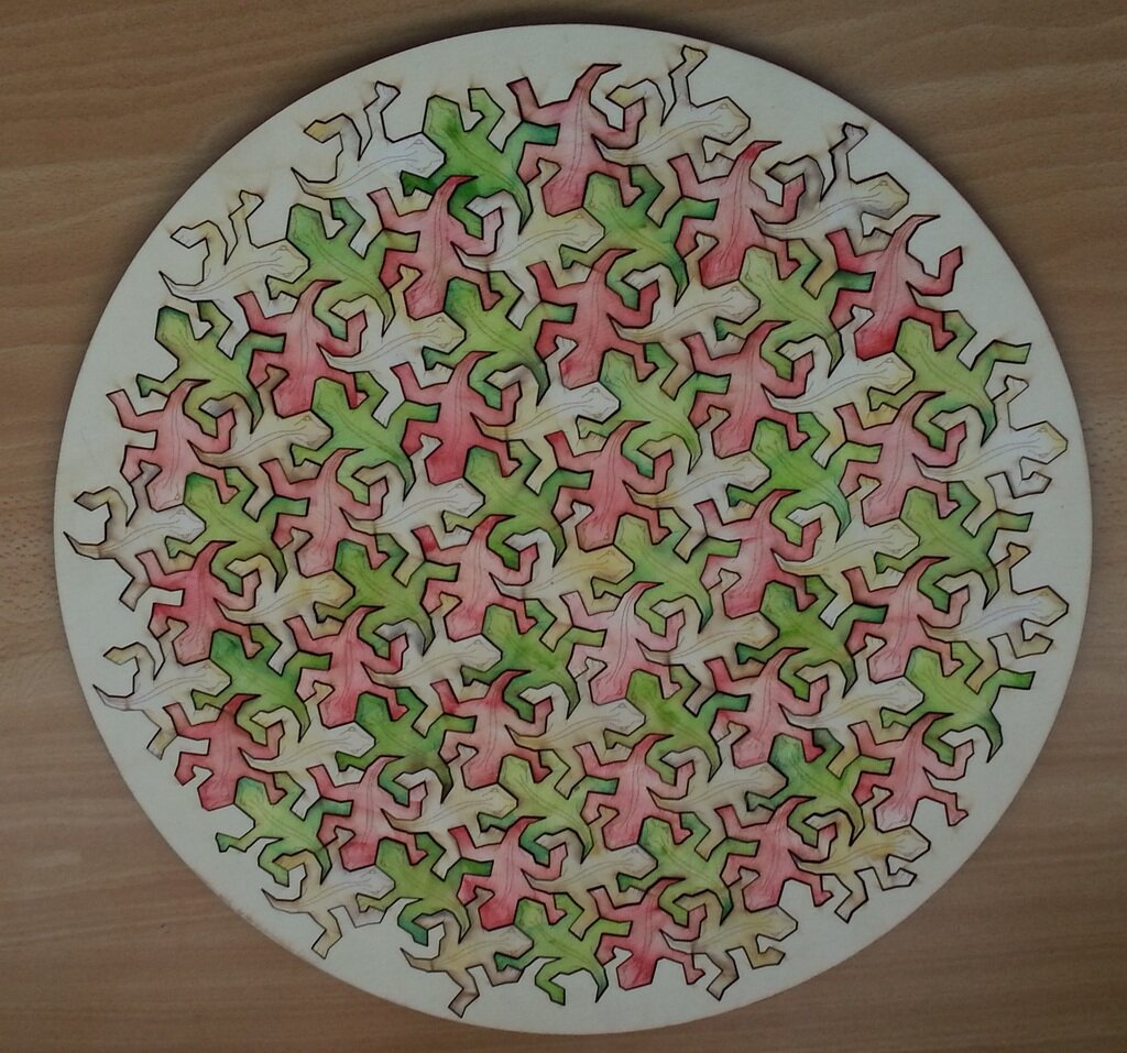 Intra απο ξύλο plywood 3mm-4mm πάχος - Escher Lizard Δίασταση 30x30 cm Intraeaxys-6o3ygeq7