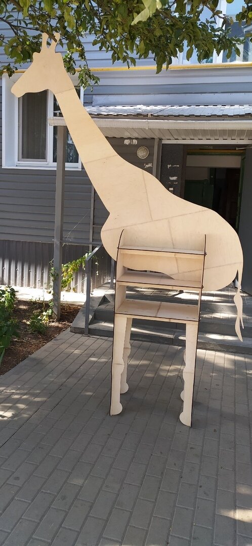 Intra απο ξύλο plywood 3mm-4mm πάχος - Giraffe Shelf Giraffe Kids Toy Book Ράφι Δίασταση 30x30 cm Intraeaxys-eo208nl7