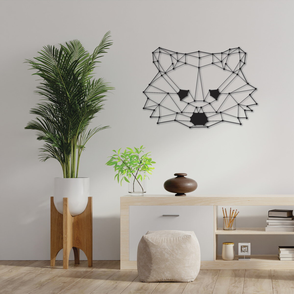 Intra απο ξύλο plywood 3mm-4mm πάχος - Polygon Raccoon Wall Art Δίασταση 30x30 cm Intraeaxys-075yrd8o