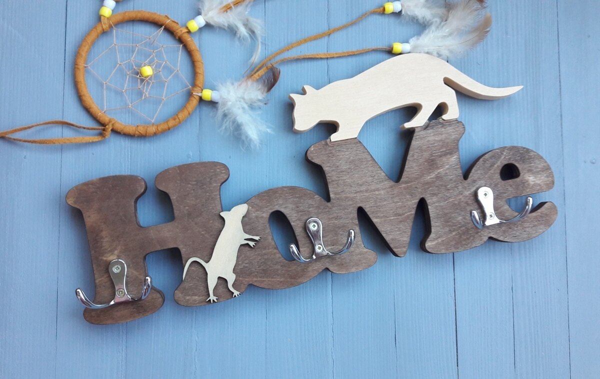 Intra απο ξύλο plywood 3mm-4mm πάχος - Κρεμάστρα κλειδιών για το σπίτι Δίασταση 40x50 cm Intraeaxys-075yxd0o