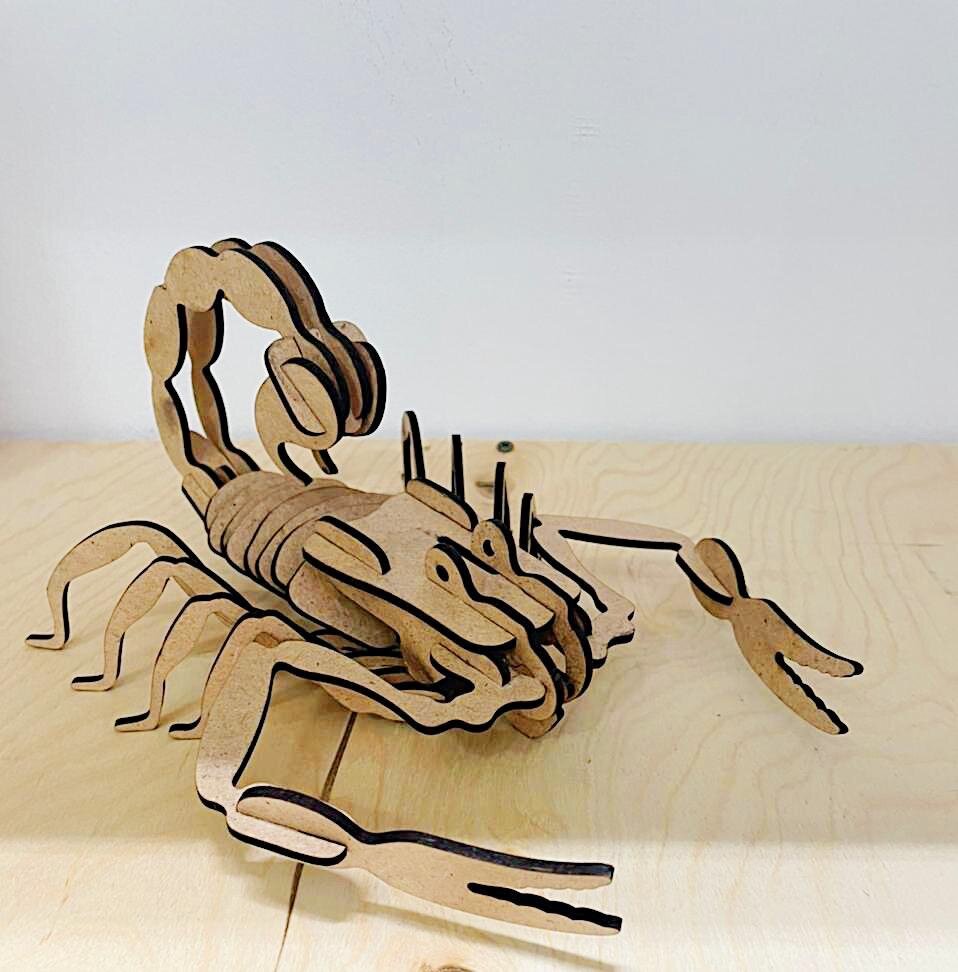 Intra απο ξύλο plywood 3mm-4mm πάχος - Scorpion 3D Puzzle Δίασταση 30x30 cm Intraeaxys-lopq8g37