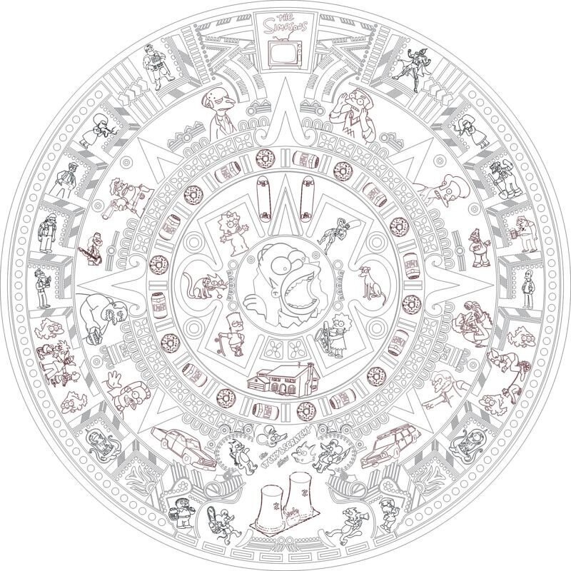 Intra απο ξύλο plywood 3mm-4mm πάχος - Calendario Los Simpson Δίασταση 30x30 cm Intraeaxys-lopez37w