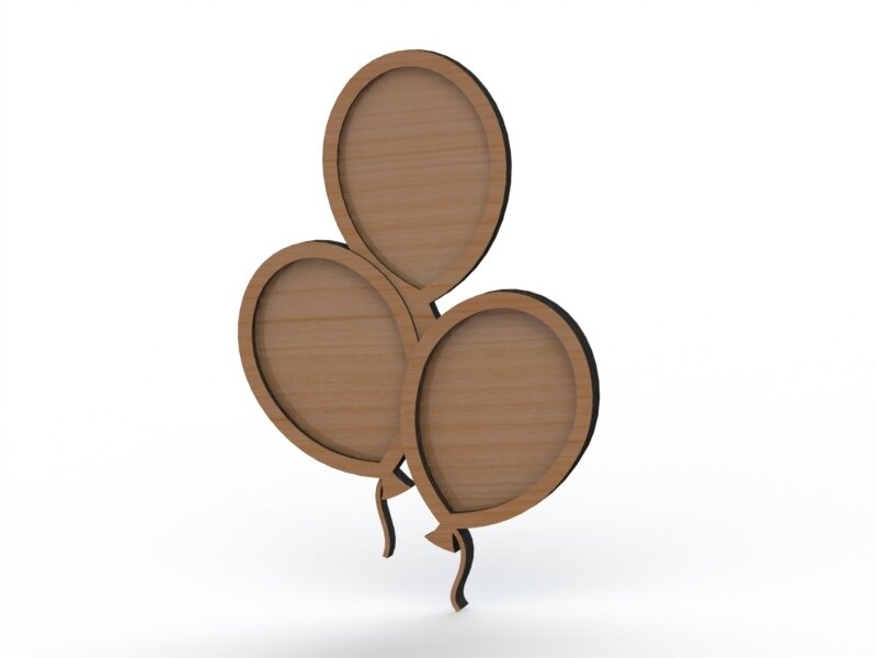 Intra απο ξύλο plywood 3mm-4mm πάχος - Heart Drop Box Balloon Δίασταση 30x30 cm Intraeaxys-yon0d0k7