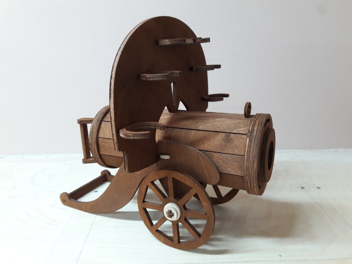 Intra απο ξύλο plywood 3mm-4mm πάχος - Cannon Mini Bar για μπουκάλι και γυαλί από κόντρα πλακέ Δίασταση 30x30 cm Intraeaxys-joedzld1