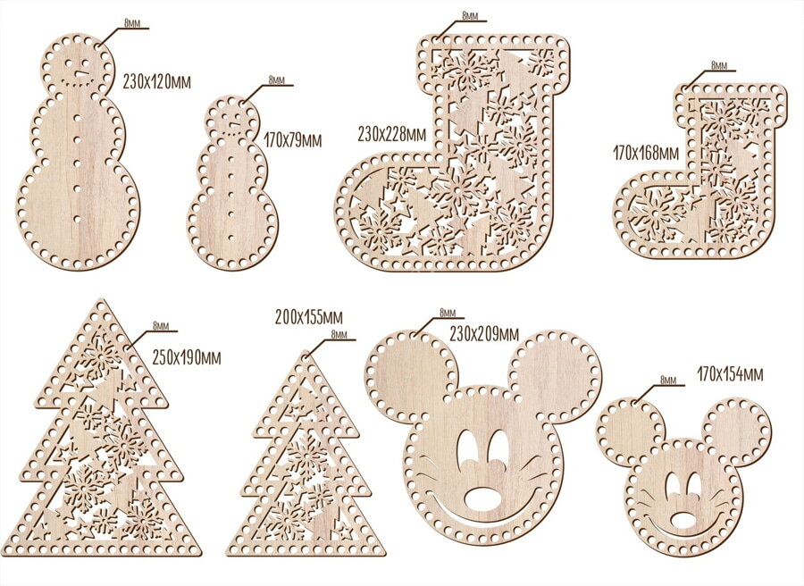 Intra απο ξύλο plywood 3mm-4mm πάχος - Χριστουγεννιάτικες Ξύλινες Βάσεις Πάτου Καλαθιού με βελονάκι Δίασταση 30x30 cm Intraeaxys-joedqqd1