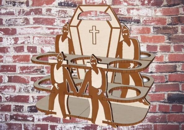 Intra απο ξύλο plywood 3mm-4mm πάχος - Coffin Dance Drink Holder Beer Caddy Δίασταση 30x30 cm Intraeaxys-ro6y4n37