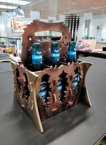 Intra απο ξύλο plywood 3mm-4mm πάχος - Beer Caddy Δίασταση 30x30 cm Intraeaxys-qommzn5o