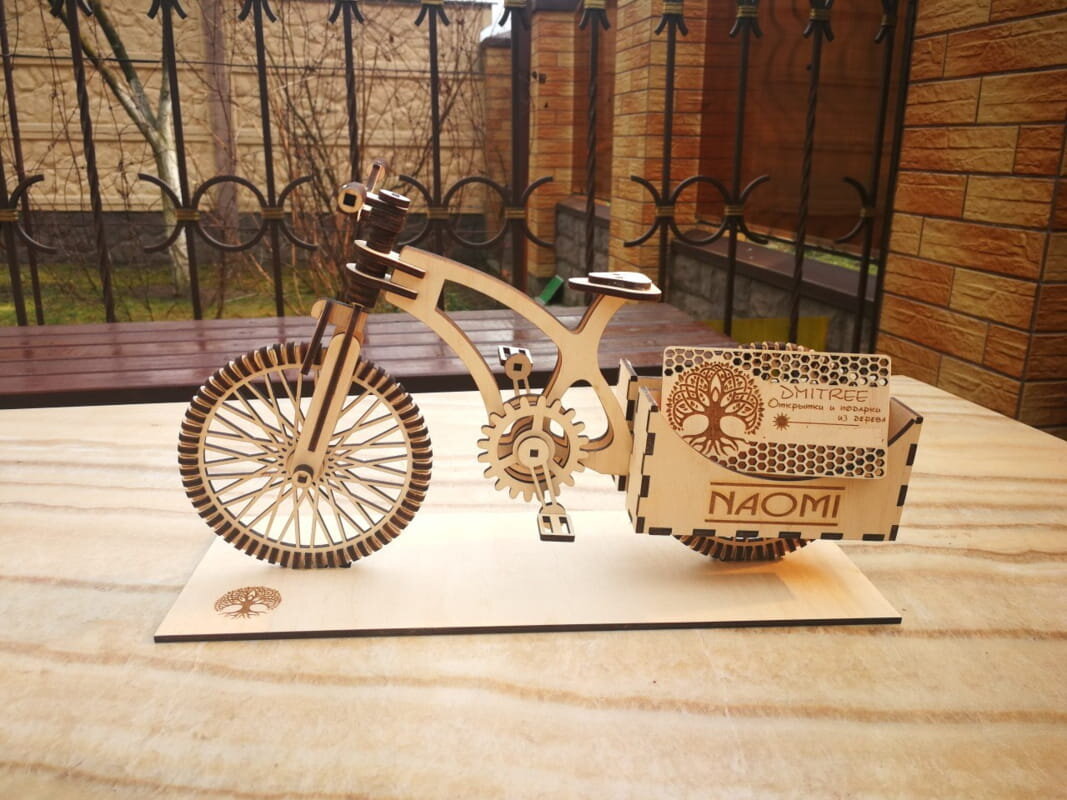 Intra απο ξύλο plywood 3mm-4mm πάχος - Κάτοχος επαγγελματικής κάρτας ποδηλάτου Δίασταση 30x30 cm Intraeaxys-joedyq91