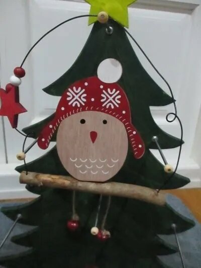 Σετ των 2 Intra απο ξύλο plywood 3mm-4mm πάχος - Χριστουγεννιάτικο στολίδι πουλί Χειμερινή διακόσμηση Δίασταση 10x10 cm Intraeaxys-yon0kq27