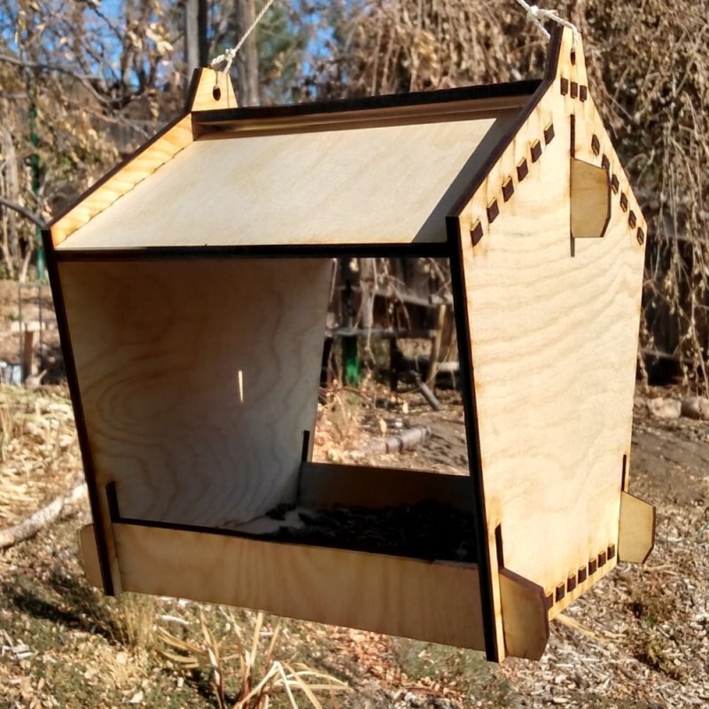 Intra απο ξύλο plywood 3mm-4mm πάχος - Birdfeeder – Χωρίς κόλλα Δίασταση 30x30 cm Intraeaxys-6o388yk1