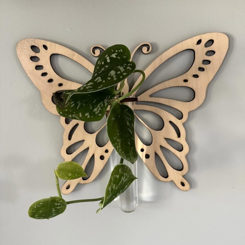 Intra απο ξύλο plywood 3mm-4mm πάχος - Σταθμός Πολλαπλασιασμού Σχεδιασμού ξύλου πεταλούδας Σταθμός φυτών ξύλου Δίασταση 30x30 cm Intraeaxys-eo0n5gw1