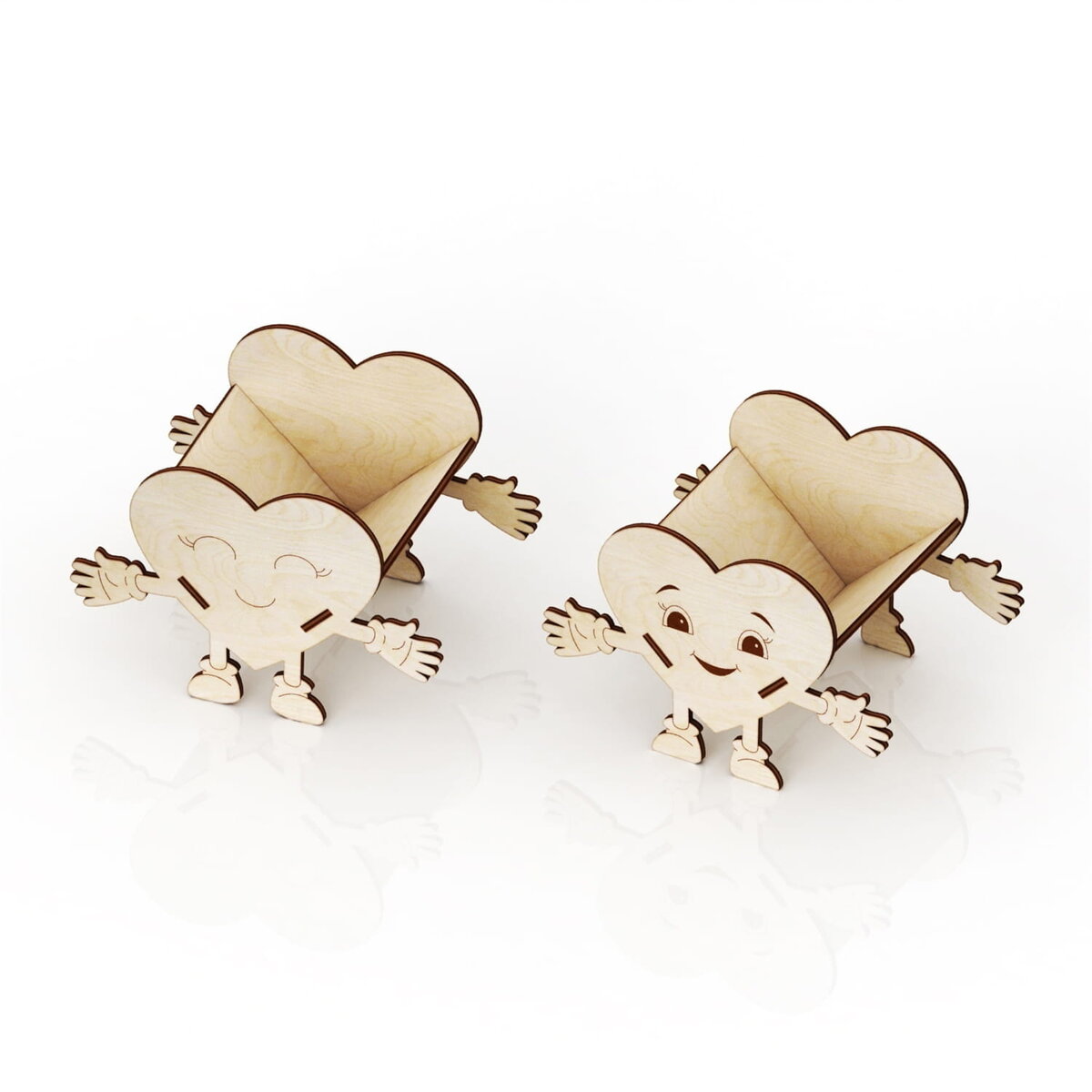 Intra απο ξύλο plywood 3mm-4mm πάχος - Στάση καραμελών σε γλάστρα Heart Δίασταση 30x30 cm Intraeaxys-lopqxjk7