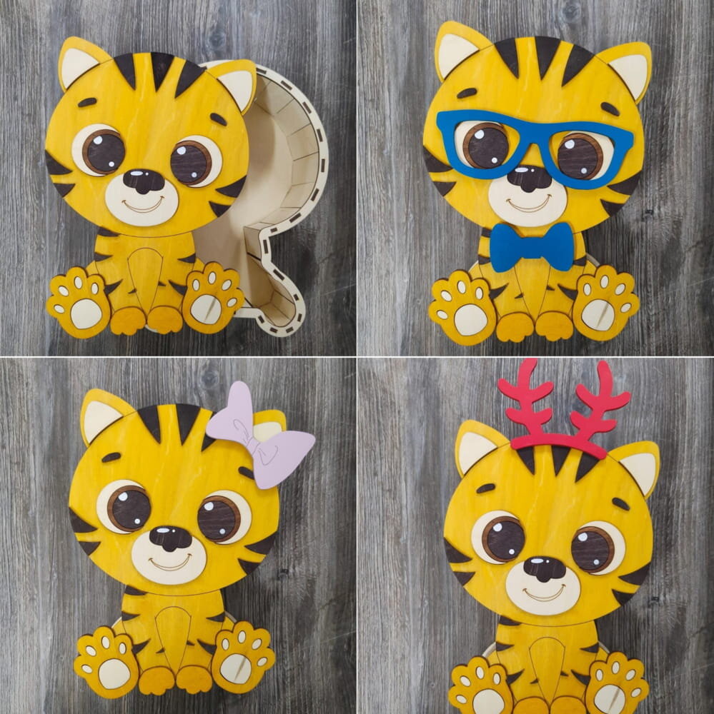 Intra απο ξύλο plywood 3mm-4mm πάχος - Tiger Box Δίασταση 30x30 cm Intraeaxys-51rr9j31