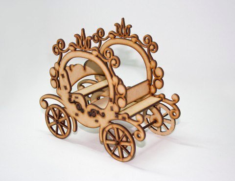 Intra απο ξύλο plywood 3mm-4mm πάχος - Καροτσάκι κούκλας Σταχτοπούτα Δίασταση 30x30 cm Intraeaxys-zo9389eo