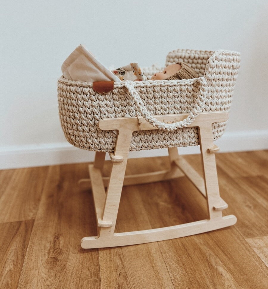 Intra απο ξύλο plywood 3mm-4mm πάχος - Rocking Moses Basket Stand Rocking Bassinet Stand Κούνια για κούκλες Δίασταση 30x30 cm Intraeaxys-lopqky57