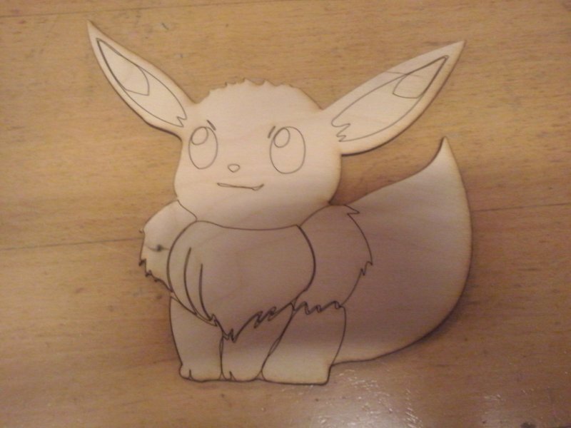 Intra απο ξύλο plywood 3mm-4mm πάχος - Pokemon Eevee Δίασταση 30x30 cm Intraeaxys-yonemgko