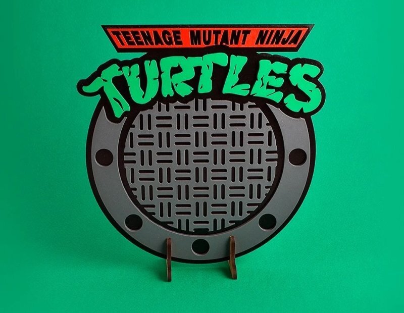 Intra απο ξύλο plywood 3mm-4mm πάχος - Teenage Mutant Ninja Turtles TMNT Decor Δίασταση 30x30 cm Intraeaxys-qom65251