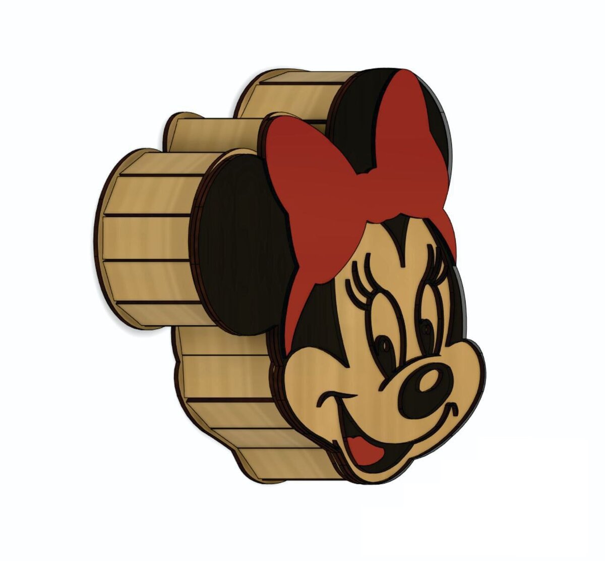 Intra απο ξύλο plywood 3mm-4mm πάχος - Minnie Mouse Box Δίασταση 30x30 cm Intraeaxys-p7ym0v67