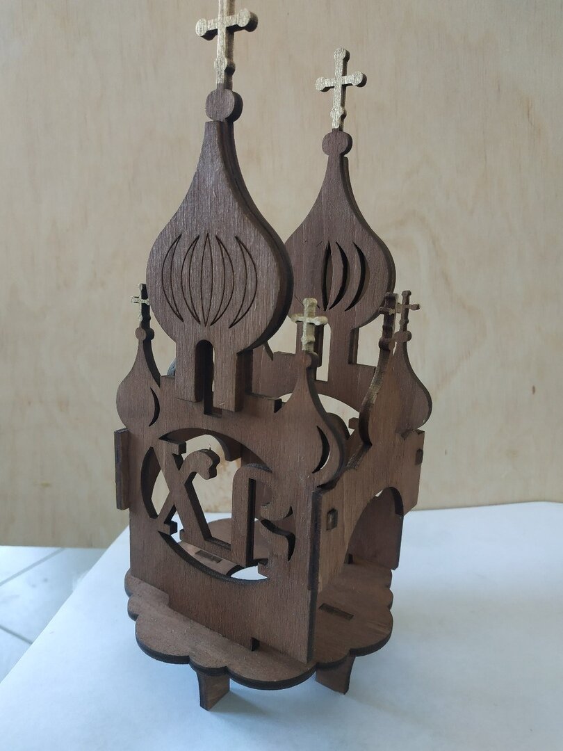 Intra απο ξύλο plywood 3mm-4mm πάχος - Πρότυπο καθεδρικού ναού Δίασταση 30x30 cm Intraeaxys-eoxlvgqo