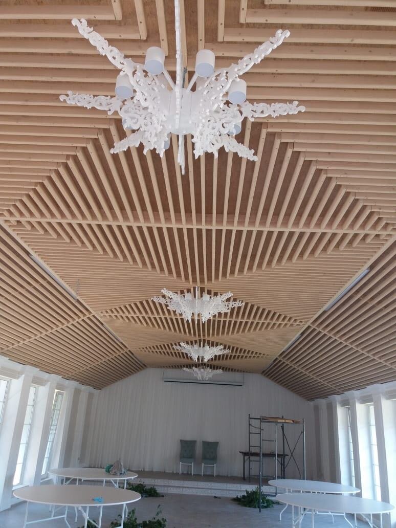 Intra απο ξύλο plywood 3mm-4mm πάχος - Ξύλινος πολυέλαιος Δίασταση 30x30 cm Intraeaxys-eo20vjq7