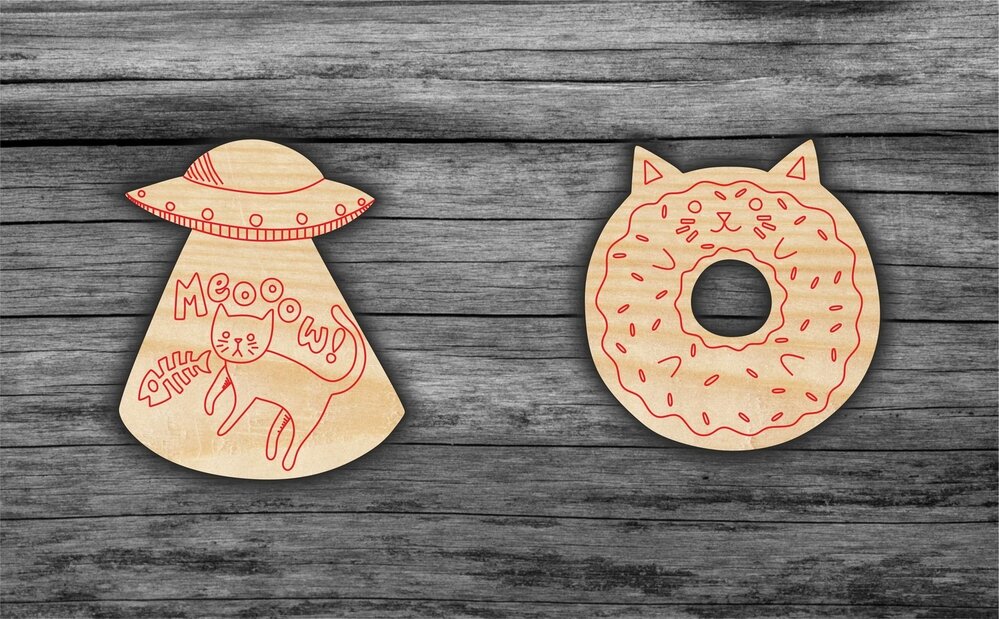 Intra απο ξύλο plywood 3mm-4mm πάχος - Γάτες μαγνήτες εικονίδια Δίασταση 30x30 cm Intraeaxys-eo0qlx01