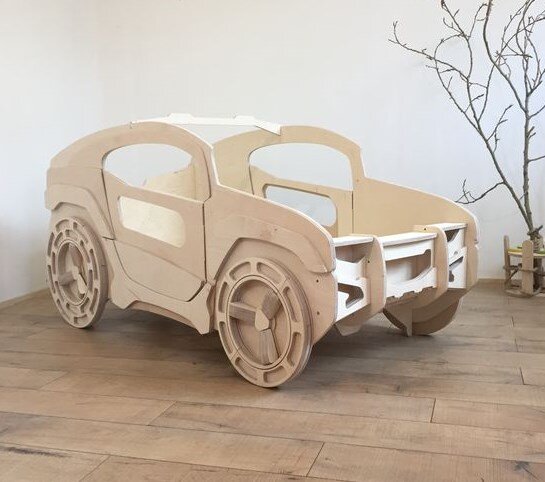Intra απο ξύλο plywood 3mm-4mm πάχος - Κρεβάτι Jeep για Παιδικό Δωμάτιο Δίασταση 30x30 cm Intraeaxys-ro6y86n7
