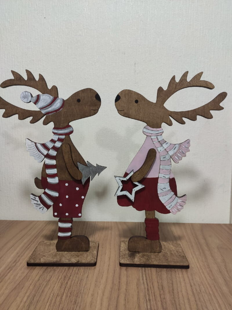 Intra απο ξύλο plywood 3mm-4mm πάχος - Χριστουγεννιάτικη διακόσμηση ελαφιού Δίασταση 30x30 cm Intraeaxys-eoxlqdqo