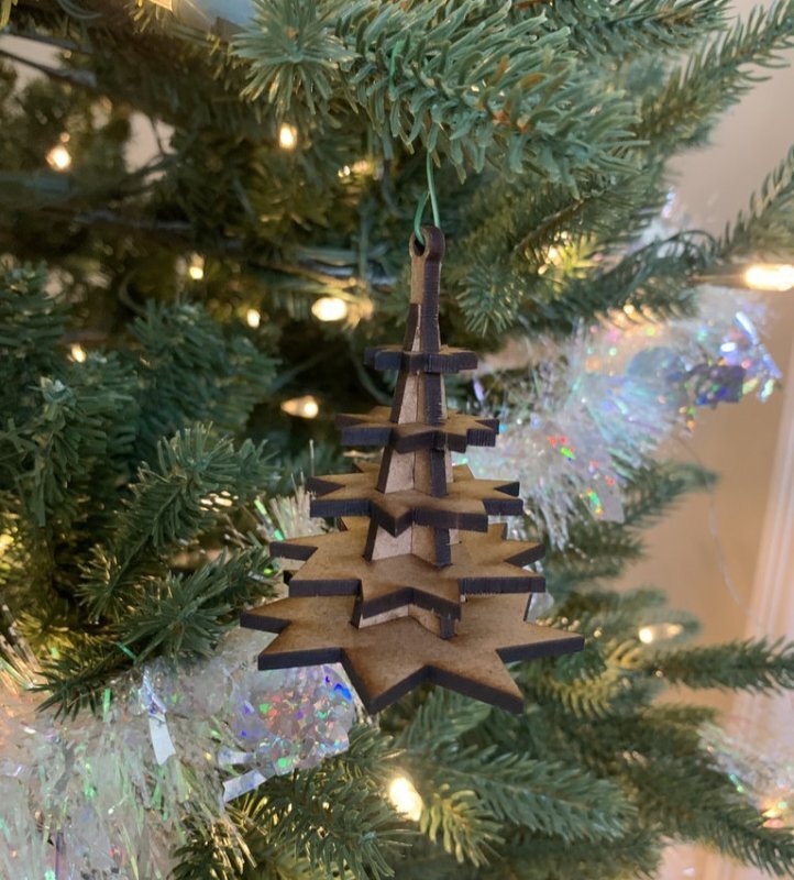 Σετ των 2 Intra απο ξύλο plywood 3mm-4mm πάχος - Στολίδι σε σχήμα δέντρου Δίασταση 10x10 cm Intraeaxys-yon0k8x7