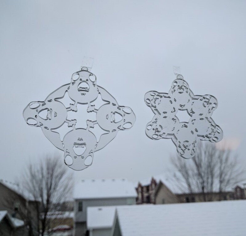 Intra απο ξύλο plywood 3mm-4mm πάχος - Star Wars Porg Snowflake Χριστουγεννιάτικη διακόσμηση Δίασταση 30x30 cm Intraeaxys-91jd5xl1