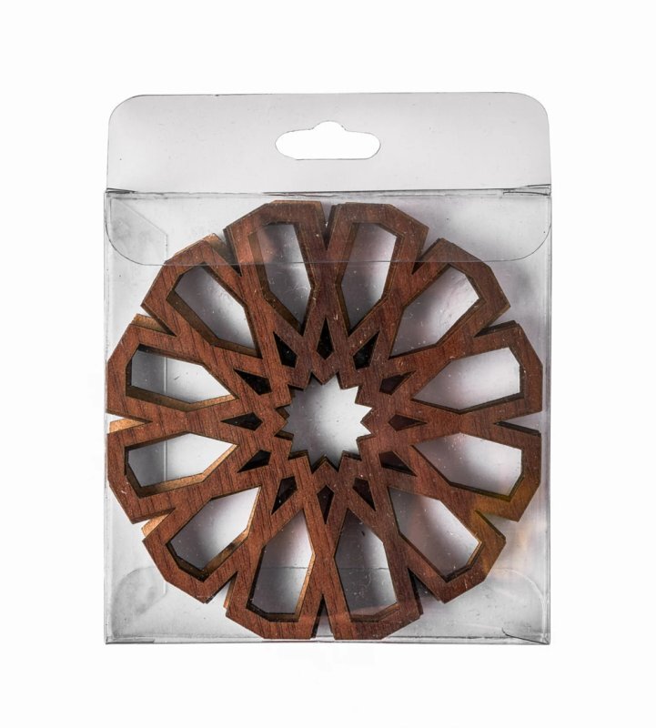 Intra απο ξύλο plywood 3mm-4mm πάχος - Ξύλινα σουβέρ με μαροκινό σχέδιο Δίασταση 30x30 cm Intraeaxys-eo0n5091