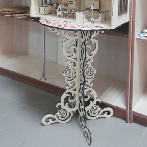 Intra απο ξύλο plywood 3mm-4mm πάχος - Διακοσμητικό Ξύλινο Στρογγυλό Τραπέζι Δίασταση 30x30 cm Intraeaxys-e1gkv5xo