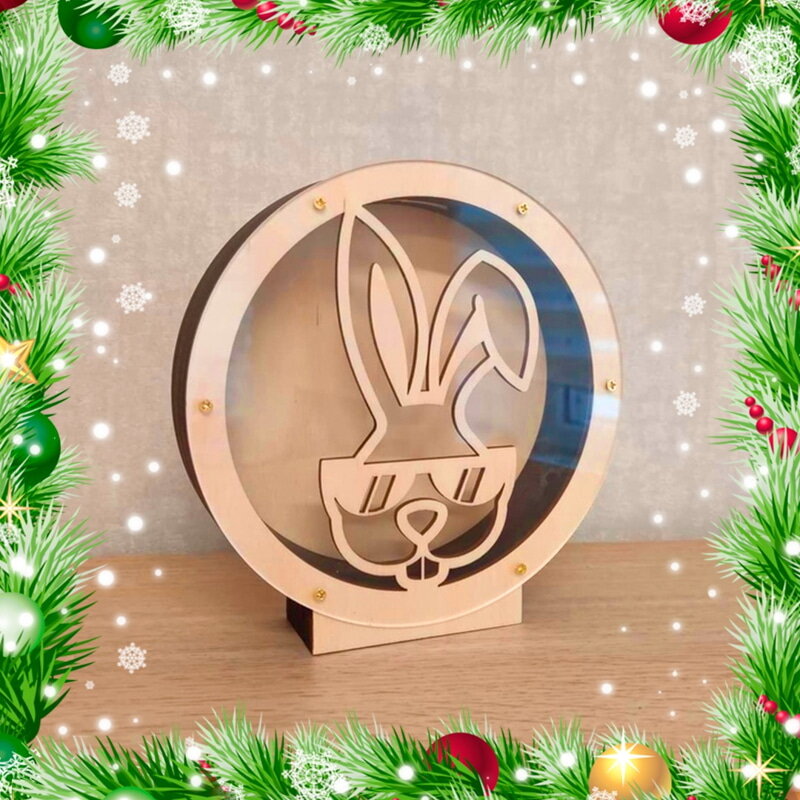 Intra απο ξύλο plywood 3mm-4mm πάχος - Κουμπαράς Bunny Δίασταση 30x30 cm Intraeaxys-r1z2ylp1