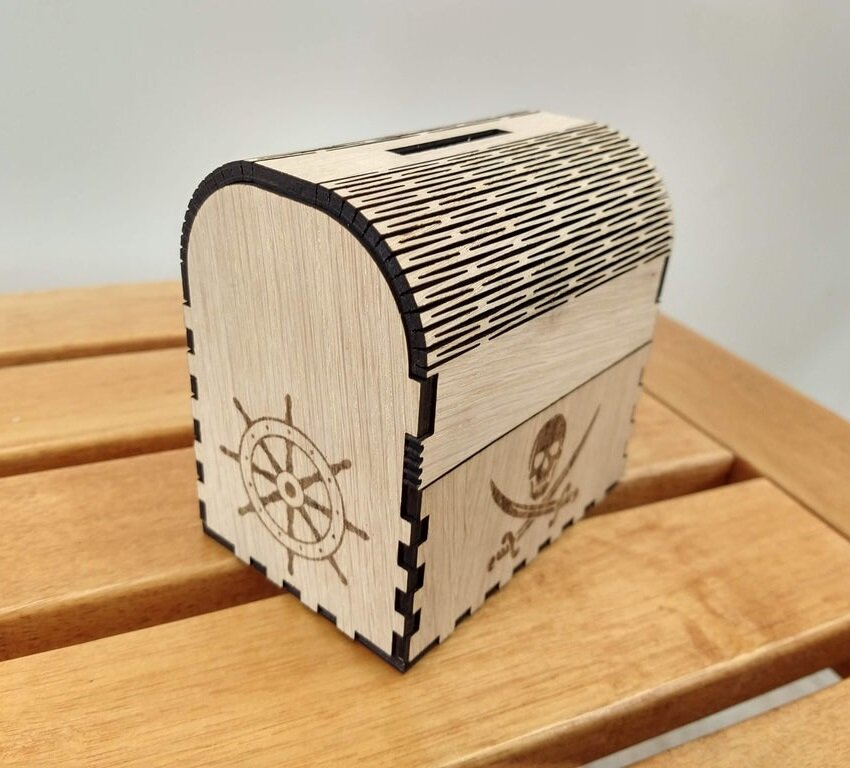 Intra απο ξύλο plywood 3mm-4mm πάχος - Treasure Chest Money Box Pirate Piggy Bank Δίασταση 30x30 cm Intraeaxys-d1lvj2zo
