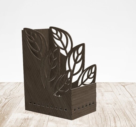 Intra απο ξύλο plywood 3mm-4mm πάχος - Ξύλινη μολυβοθήκη για γραφείο Δίασταση 30x30 cm Intraeaxys-lopq4z37